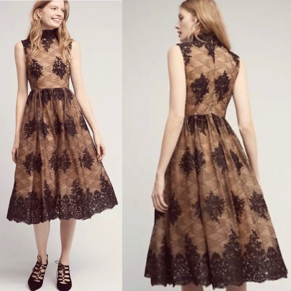 Tracy Reese Black Label Bonded Lace Midi, size 6